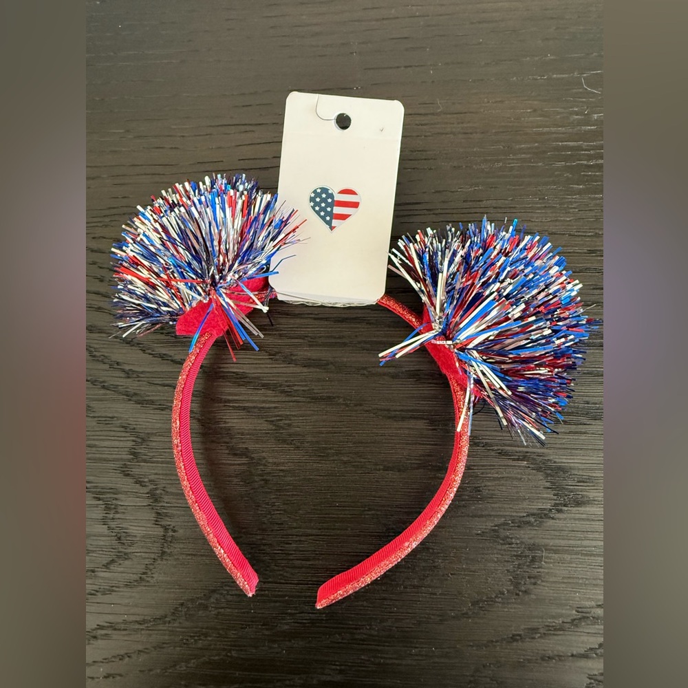 The Children's Place Red, Blue, and White Pom-Pom Headband